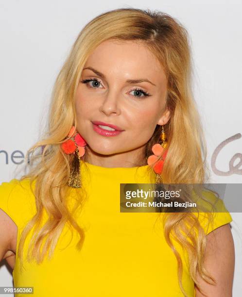 Izabella Miko arrives at Gilda Garza Presents Kings & Queens Art Exhibition in Support of Together1Heart on July 12, 2018 in Los Angeles, California.