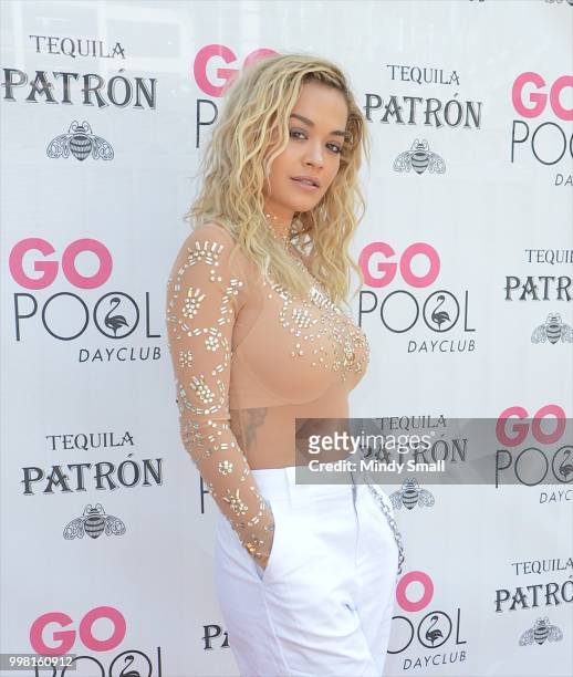 Singer Rita Ora arrives at the Flamingo Go Pool Dayclub at Flamingo Las Vegas on July 13, 2018 in Las Vegs, Nevada.