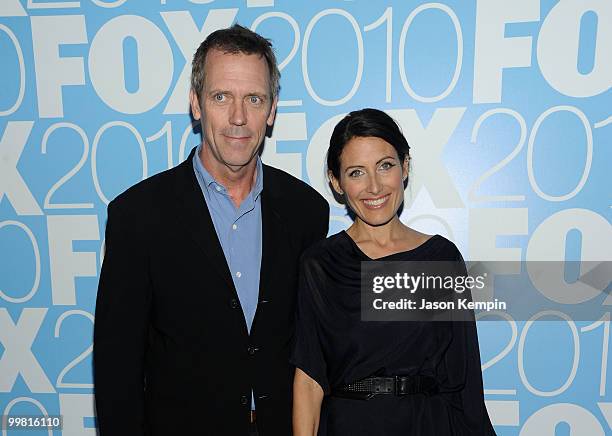 Actors Hugh Laurie and Lisa Edelstein attend the 2010 FOX Upfront after party at Wollman Rink, Central Park on May 17, 2010 in New York City.