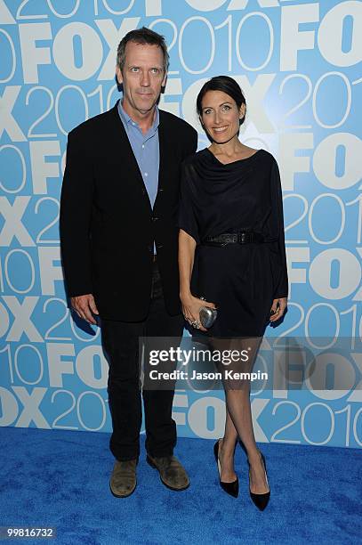 Actors Hugh Laurie and Lisa Edelstein attend the 2010 FOX Upfront after party at Wollman Rink, Central Park on May 17, 2010 in New York City.