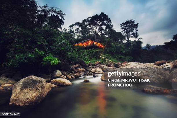streams and huts in the woods. - nakhon si thammarat stock pictures, royalty-free photos & images