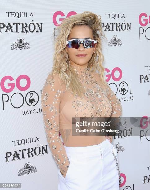 Singer Rita Ora attends the Flamingo Go Pool Dayclub at Flamingo Las Vegas on July 13, 2018 in Las Vegs, Nevada.
