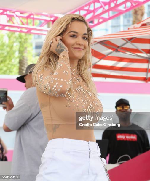 Singer Rita Ora performs at the Flamingo Go Pool Dayclub at Flamingo Las Vegas on July 13, 2018 in Las Vegs, Nevada.