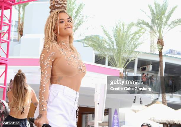 Singer Rita Ora performs at the Flamingo Go Pool Dayclub at Flamingo Las Vegas on July 13, 2018 in Las Vegs, Nevada.