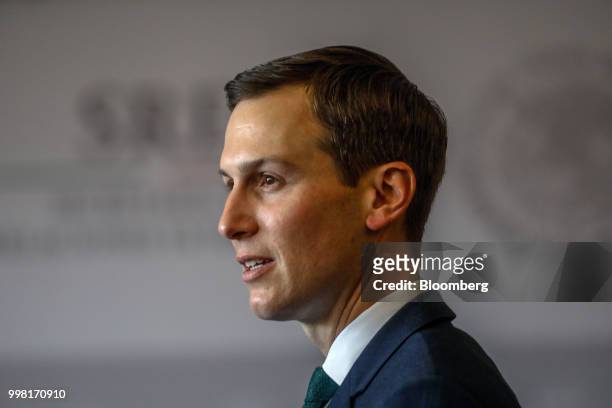 Jared Kushner, senior White House adviser, is seen during a meeting between Mike Pompeo, U.S. Secretary of state, not pictured, and Luis Videgaray,...