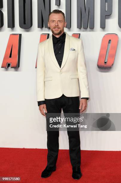 Simon Pegg attends the UK Premiere of "Mission: Impossible - Fallout" at BFI IMAX on July 13, 2018 in London, England.