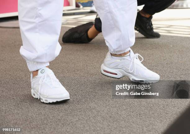 Singer Rita Ora, shoes detail, performs at the Flamingo Go Pool Dayclub at Flamingo Las Vegas on July 13, 2018 in Las Vegs, Nevada.