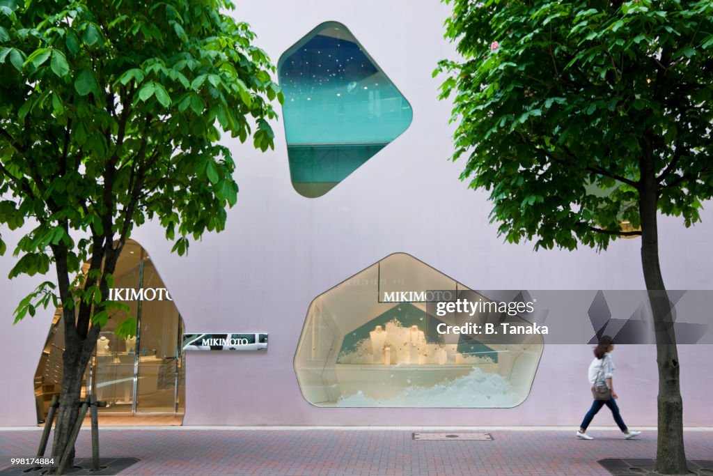 Exterior View of the Mikimoto Ginza 2 Building in the Upscale Ginza District of Tokyo, Japan