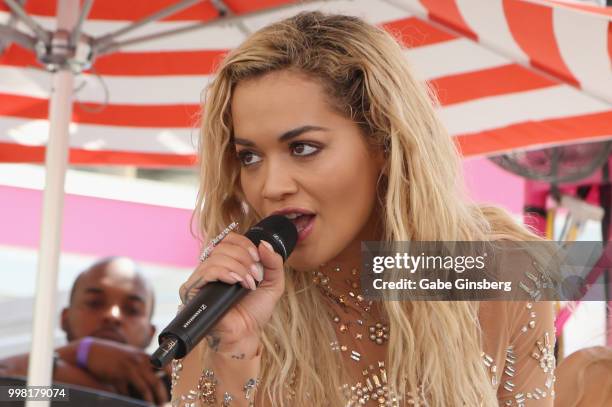 Singer Rita Ora performs at the Flamingo Go Pool Dayclub at Flamingo Las Vegas on July 13, 2018 in Las Vegs, Nevada.