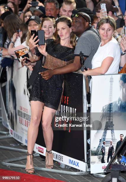 Rebecca Ferguson attends the UK Premiere of "Mission: Impossible - Fallout" at BFI IMAX on July 13, 2018 in London, England.