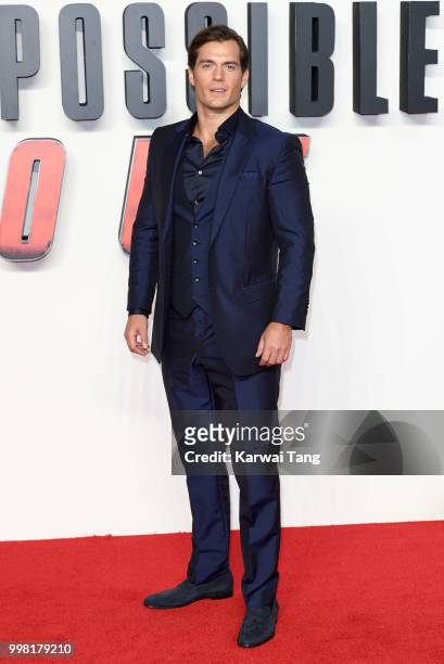 Henry Cavill attends the UK Premiere of "Mission: Impossible - Fallout" at BFI IMAX on July 13, 2018 in London, England.