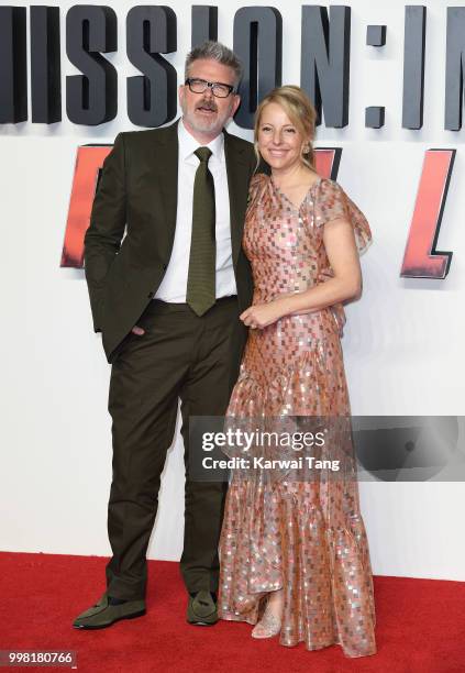 Christopher McQuarrie and Heather McQuarrie attend the UK Premiere of "Mission: Impossible - Fallout" at BFI IMAX on July 13, 2018 in London, England.