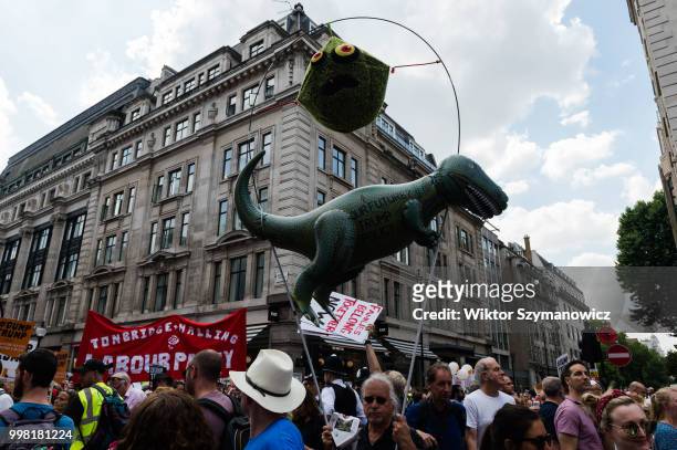 Over 250,000 people take part in Together Against Trump march through central London followed by a rally in Trafalgar Square as the President of the...
