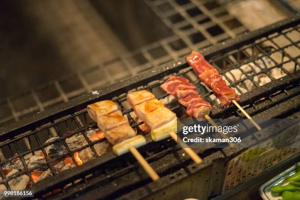grill kobe wagyu beef with yakitori japanese style - unprocessed bildbanksfoton och bilder