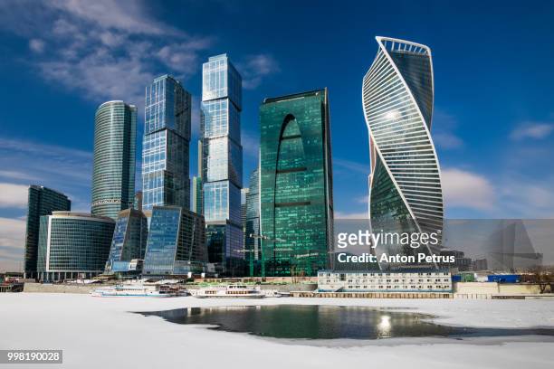 moscow city - view of skyscrapers moscow international business center - anton petrus stock pictures, royalty-free photos & images