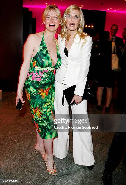 Host Eve Maren Buechner and tv host Tanja Buelter attends the 'Liberty Award 2010' at the Grand Hyatt hotel on May 17, 2010 in Berlin, Germany.