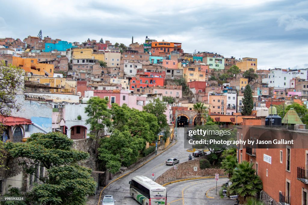 Looking down on Guanajuato City from above.