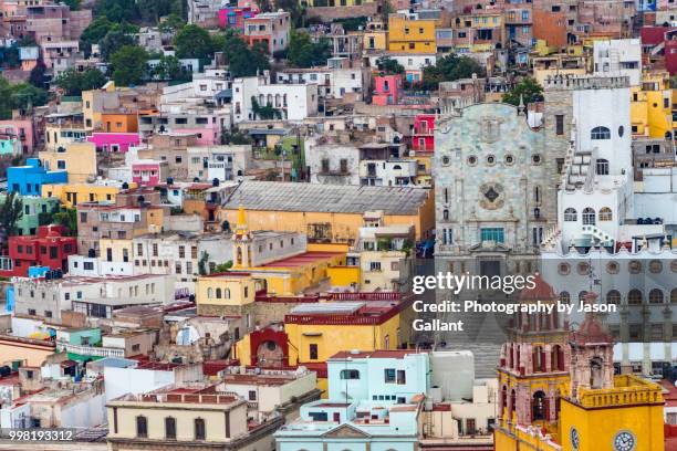 looking down on guanajuato city from above. - guanajuato state stock pictures, royalty-free photos & images