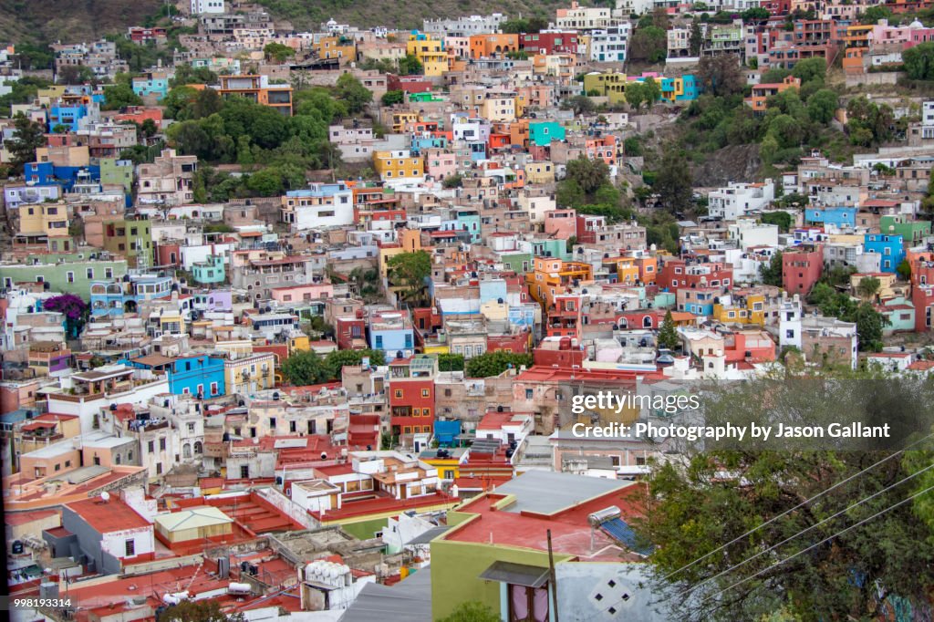 Looking down on Guanajuato City from above.