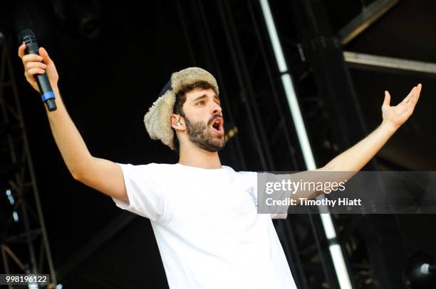 Jack Met of AJR performs on Day 1 of Forecastle Music Festival on July 13, 2018 in Louisville, Kentucky.