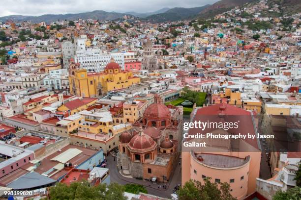 looking down on guanajuato city from above. - guanajuato state stock pictures, royalty-free photos & images