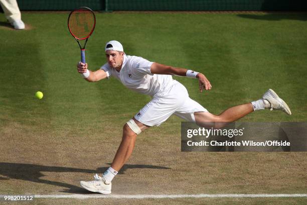 Mens Singles, Semi-Final - Kevin Anderson v John Isner - John Isner at All England Lawn Tennis and Croquet Club on July 13, 2018 in London, England.
