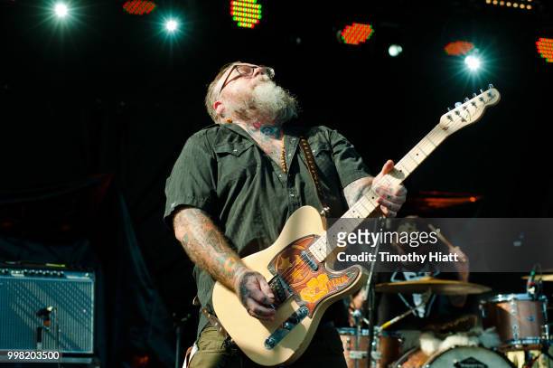 Brian Venable of Lucero performs on Day 1 of Forecastle Music Festival on July 13, 2018 in Louisville, Kentucky.