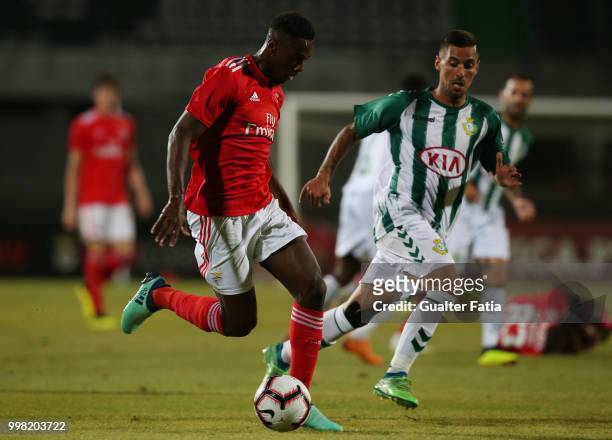 Benfica forward Heriberto Tavares from Portugal with Vitoria Setubal defender Nuno Pinto from Portugal in action during the Pre-Season Friendly match...