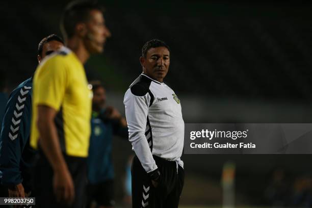 Vitoria Setubal head coach Lito Vidigal from Portugal in action during the Pre-Season Friendly match between SL Benfica and Vitoria Setubal at...