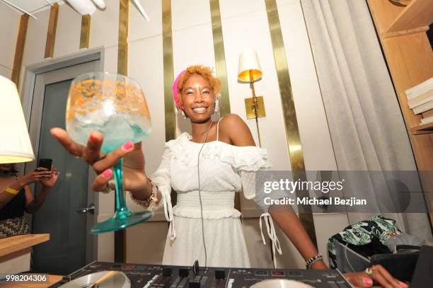 Tolula Adeyemi attends Gilda Garza Presents Kings & Queens Art Exhibition in Support of Together1Heart on July 12, 2018 in Los Angeles, California.