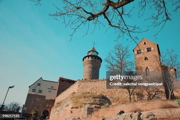 scenic view castle of nuremberg city, bavaria, germany - altstadt 個照片及圖片檔