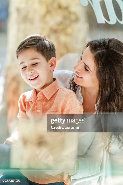 loving mother and son - zoranm imagens e fotografias de stock