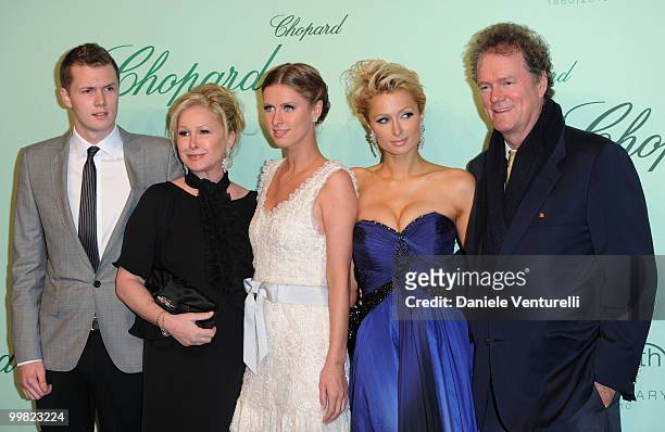 Barron Hilton, Kathy Hilton, Nicky Hilton, Paris Hilton and Rick Hilton attend the Chopard 150th Anniversary Party at the VIP Room, Palm Beach during...