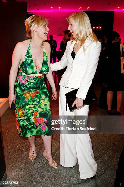 Host Eve Maren Buechner and tv host Tanja Buelter attend the 'Liberty Award 2010' at the Grand Hyatt hotel on May 17, 2010 in Berlin, Germany.