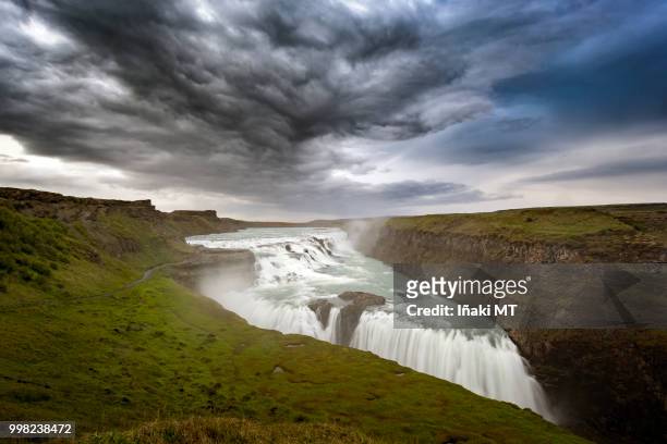 gullfoss waterfall - iñaki mt stock pictures, royalty-free photos & images