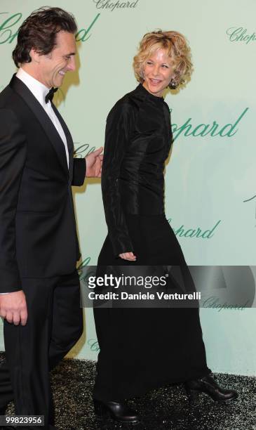 Producer Lawrence Bender and actress Meg Ryan attend the Chopard 150th Anniversary Party at the VIP Room, Palm Beach during the 63rd Annual...