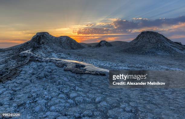 mud volcanoes in gobustan.azerbaijan - azerbaijan winter stock pictures, royalty-free photos & images