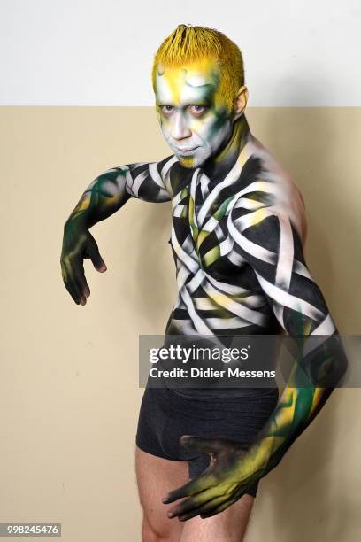 Resultof the airbrush workshop given by Giacomo Borgese as part of the 21st World Bodypainting Festival 2018 on July 11, 2018 in Klagenfurt, Austria.