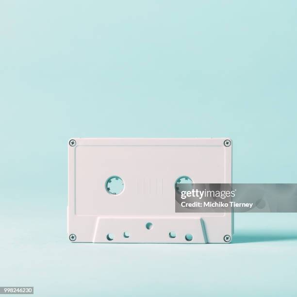 cassette tape a on bright background - opslagmedia voor analoge audio stockfoto's en -beelden