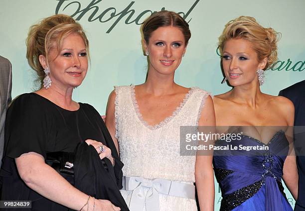 Kathy Hilton, Nicky Hilton and Paris Hilton attend the Chopard 150th Anniversary Party at Palm Beach, Pointe Croisette during the 63rd Annual Cannes...
