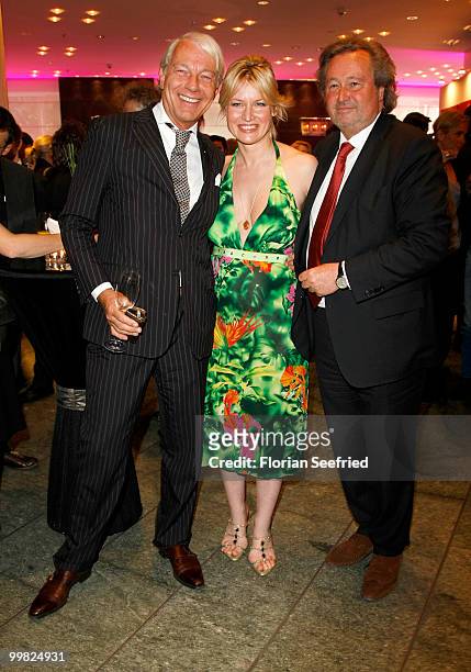 Jo Groebel and tv host Eve Maren Buechner and husband Helmut Sendlmeier attend the 'Liberty Award 2010' at the Grand Hyatt hotel on May 17, 2010 in...