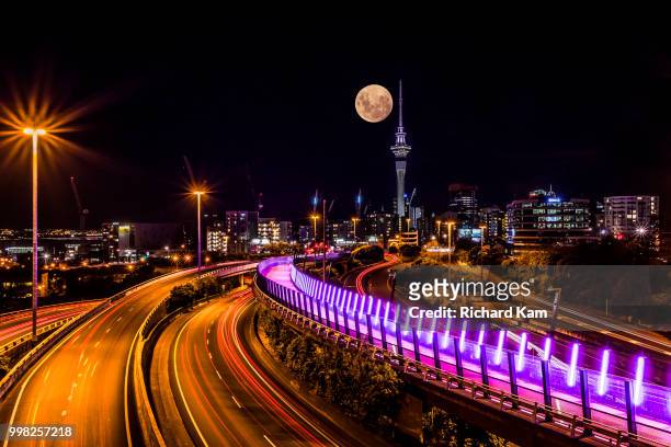 downtown auckland - timelapse new zealand stock pictures, royalty-free photos & images