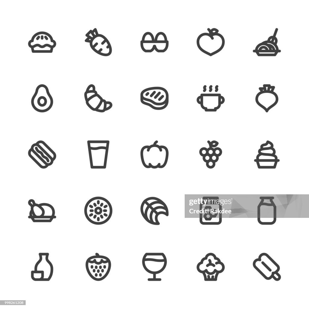 Food and Drink Icons Set 2 - Bold Line Series