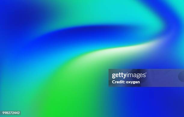 trendy colorful holographic abstract background - green blue background fotografías e imágenes de stock