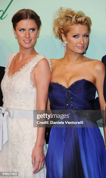 Nicky Hilton and Paris Hilton attend the Chopard 150th Anniversary Party at the VIP Room, Palm Beach during the 63rd Annual International Cannes Film...