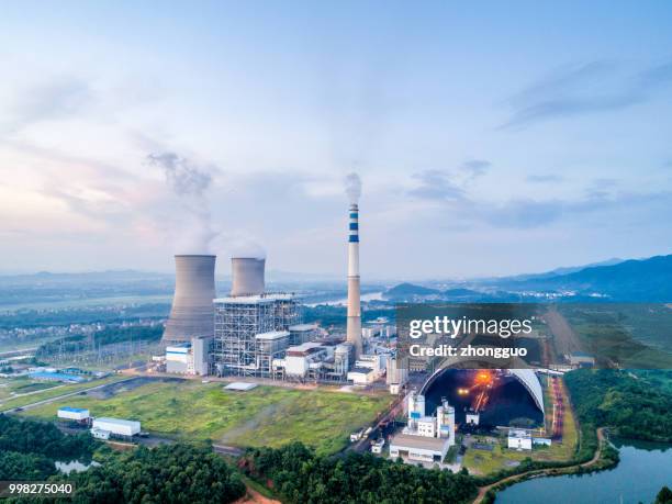 aerial power plant - vaseline stock pictures, royalty-free photos & images