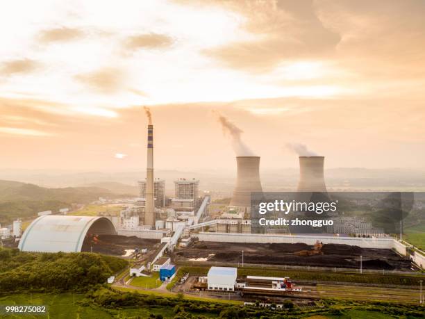 aerial power plant - vaseline stock pictures, royalty-free photos & images