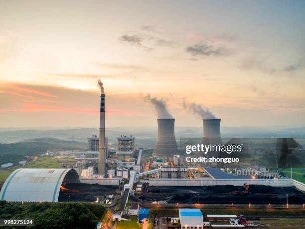 aerial power plant - vaseline stock pictures, royalty-free photos & images