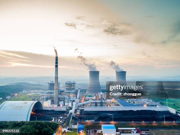 aerial power plant - vaseline stock pictures, royalty-free photos & images