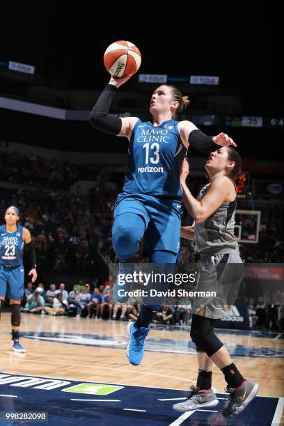 Lindsay Whalen of the Minnesota Lynx shoots the ball against the Las Vegas Aces on July 13, 2018 at Target Center in Minneapolis, Minnesota. NOTE TO...